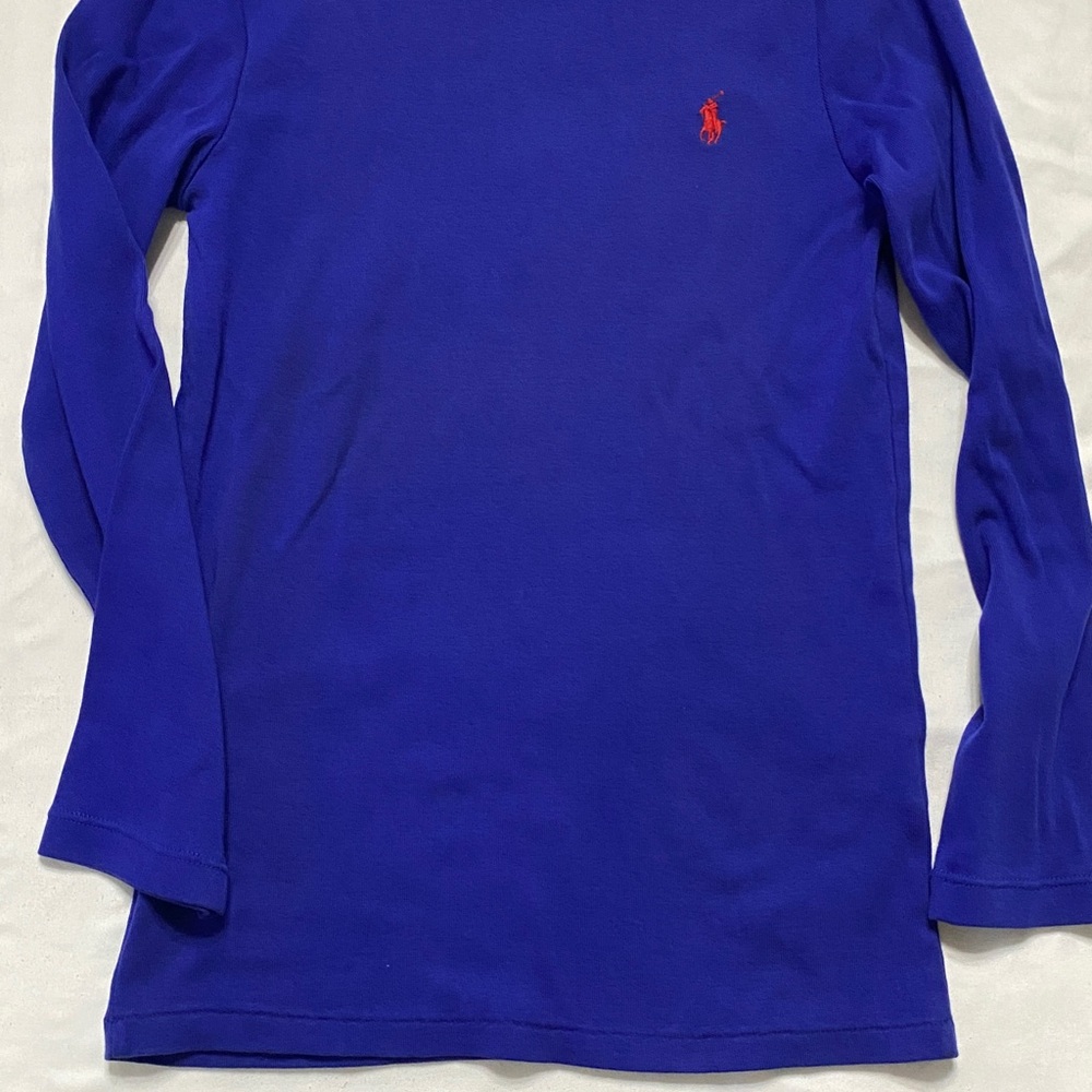 Ralph Lauren Sport Royal Blue Long Sleeve Tee w/ Red Polo Pony - Picture 6 of 10